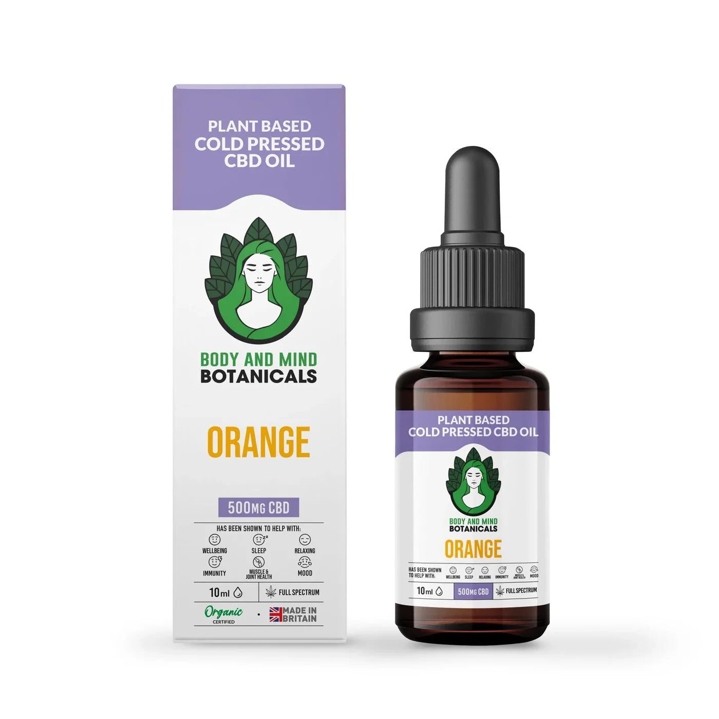 "Orange" CBD Oil 500mg Full Spectrum | Body and Mind Botanicals