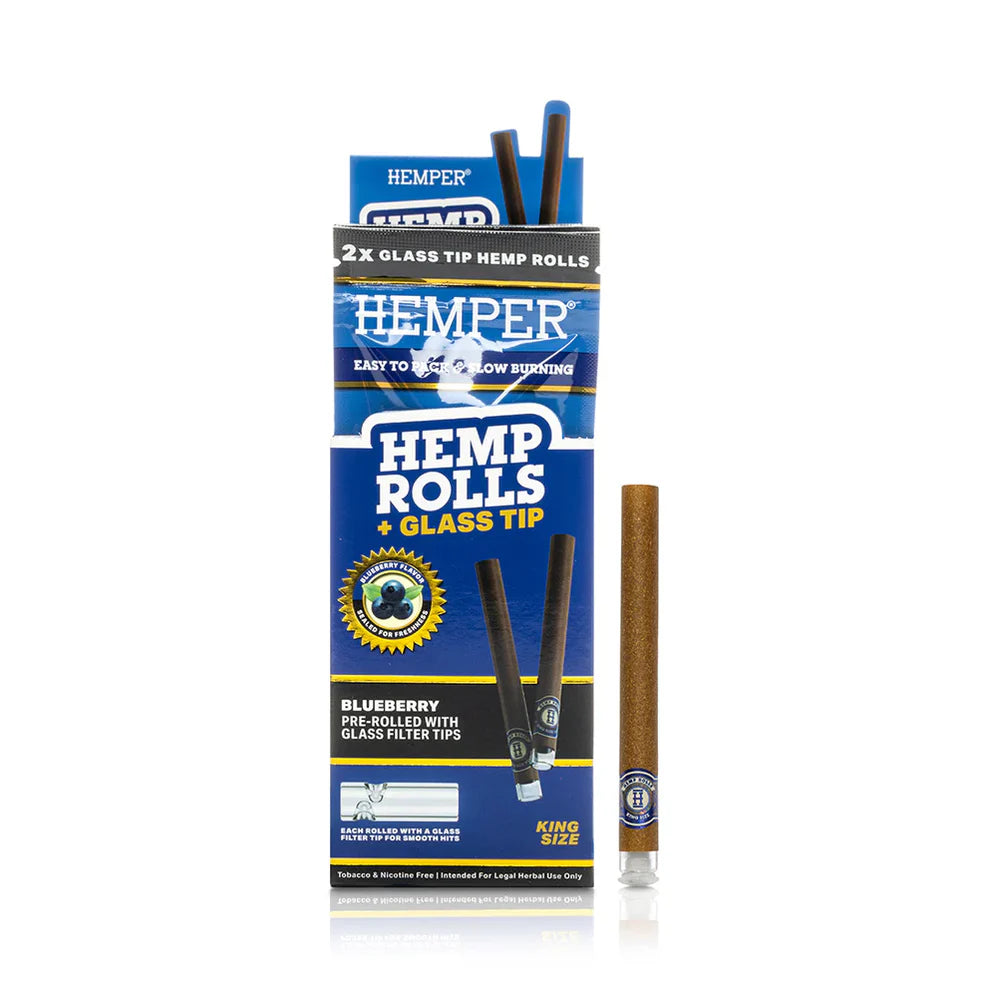 Pre-Rolled King Size Glass Tipped Hemp Rolls | 2PK