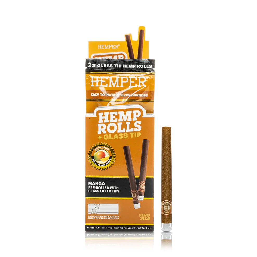Pre-Rolled King Size Glass Tipped Hemp Rolls | 2PK