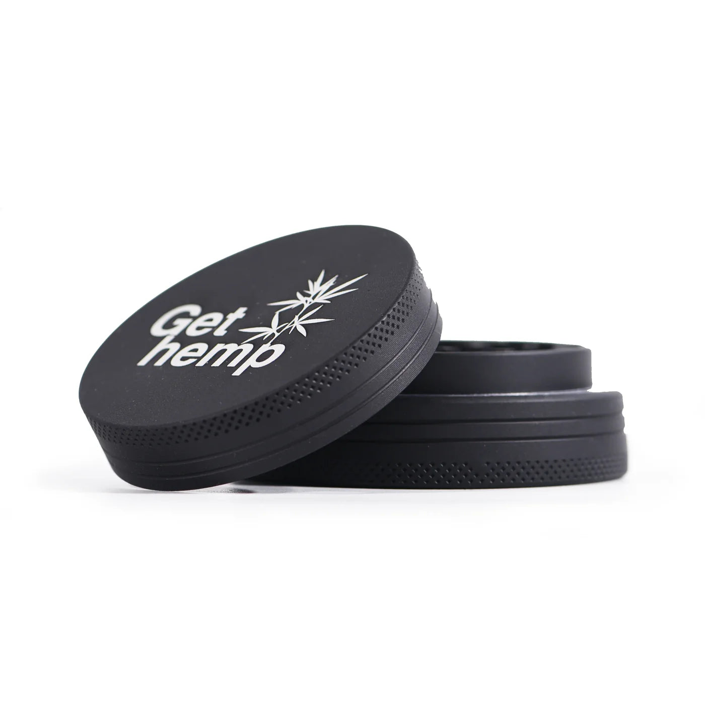 Herb Grinder, 2.5 inch (63.5mm), 4 Piece, Black Aluminum