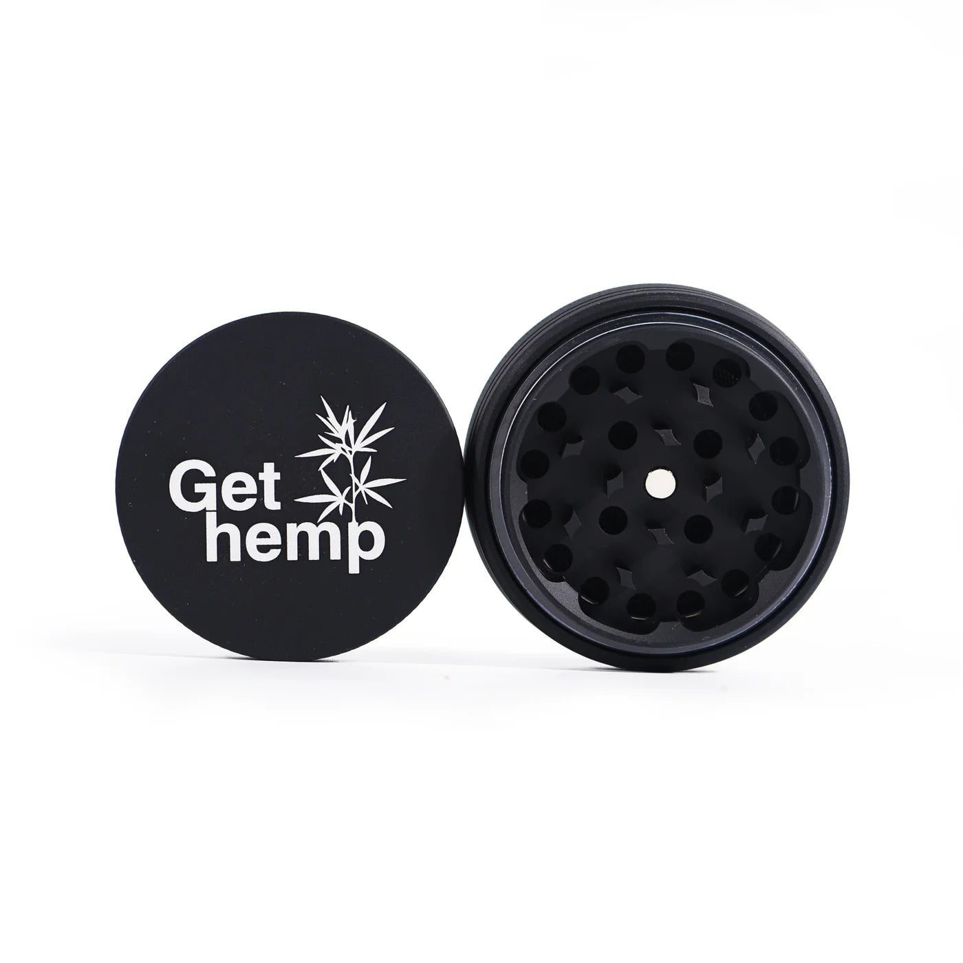 Herb Grinder, 2.5 inch (63.5mm), 4 Piece, Black Aluminum